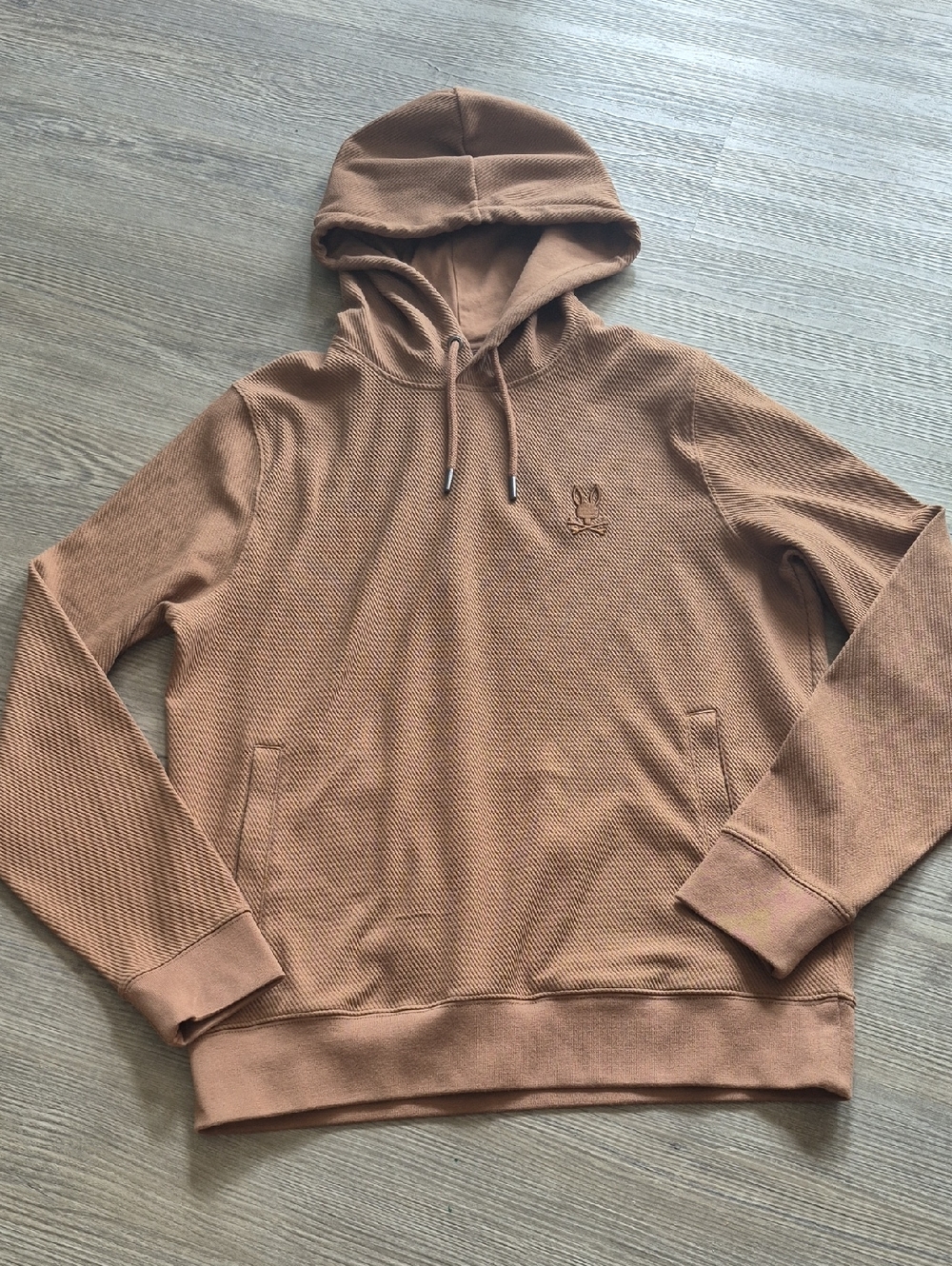Psycho Bunny Men's Tan Brown Textured Hoodie. NWOT. Sz S